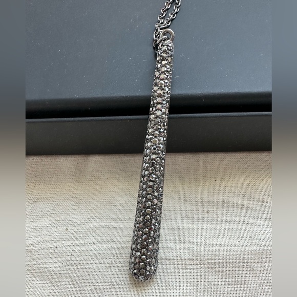 Fashion Necklace gun plated metal with black coloured crystals - Picture 3 of 8